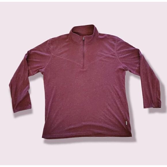 Magellan Outdoors Men's Adventure Gear Long Sleeve Wine 1/4 Zip T-Shirt Size L - Picture 1 of 4